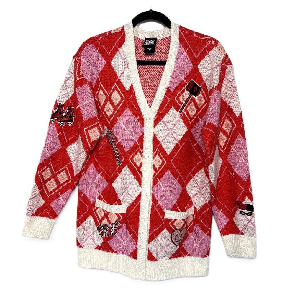 Harley Quinn Argyle Sweater DC Comics Harlequin Batman Joker Size Medium